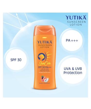 Yutika Sunscreen Lotion SPF 30 PA+++ | UVA & UVB Protection for Men & Women | Plum & Grapefruit | 10.14 Fl Oz - Shop Now - Buy Online on GoSupps.com