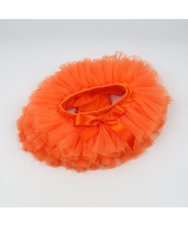 Hoolchean Infant Toddler Girls Super Soft Fluffy Tutu Skirt with Diaper Cover Bloomer - Orange (1-2 Years) - Buy Online on GoSupps.com