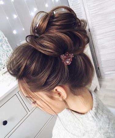 Romantic Red Rose Flower Gold Hair Pins Set for Women Wedding Updo - Buy Online on GoSupps.com