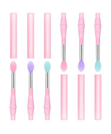 Songaa Silicone Lip Brush (6Pcs) Lip Applicator Brush Makeup Brushes with Cap Lipstick Applicator Brushes for Lip Gloss Lip Mask Eyeshadow Lip Cream (Mint Green+Purple+Dark Pink)