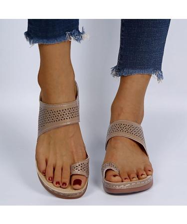 Big Toe Hallux Valgus Correction Sandals for Women - Bunion Splints for Pain Relief - Beige - Size 7 - Buy Online on GoSupps.com
