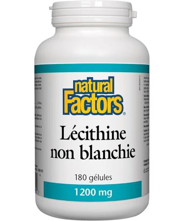 Lecithin 1200mg-Unbleached (180Capsules) Brand: Natural Factors - Buy Online on GoSupps.com