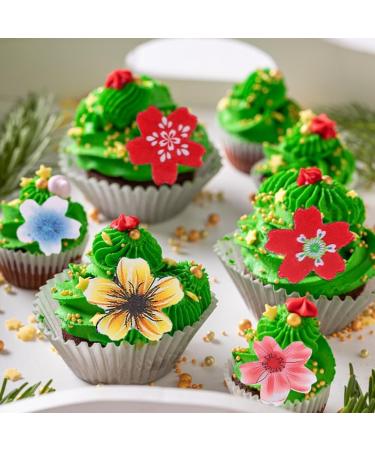 Small Flower Cupcake Decoration Wooauto Cake Flower Topper Edible Flowers Edible Flowers Paper Cake Decoration Birthday Party Food Decorations One Size 440pcs - Buy Online on GoSupps.com