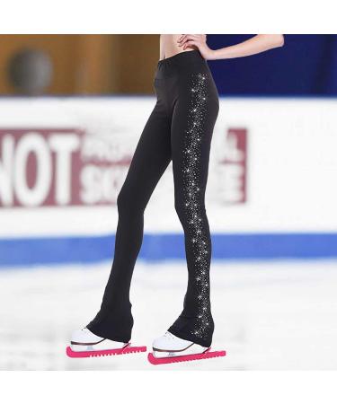 Women's/Girls' Shiny Rhinestone Figure Skating Practice Pants | Warm Fleece | Pink XS-XSmall - Buy Online on GoSupps.com