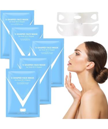5PC Anti Double Chin Face Mask, Double Chin Mask, Double Chin Reducer, V Jawline Shaping Masks, V Line Lifting Mask for Women, Firm Skin and Prevent Sagging