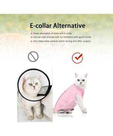 Ouuonno Cat Wound Recovery Suit - Pink L | Abdominal Surgery Pajama & E-Collar Alternative for Skin Diseases - Buy Online on GoSupps.com