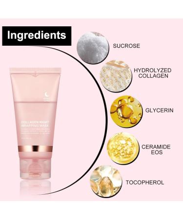 Horuili Collagen Sleeping Mask Collagen Night Wrap Mask Collagen Night Mask Peel Off Face Mask Moisturizing & Firming 75ml/Half Bottle - Buy Online on GoSupps.com