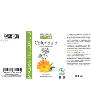 Organic Calendula Macerate - 100% natural - Origin France - 100ml - PROPOS'NATURE - Buy Online on GoSupps.com