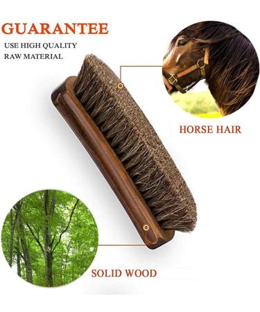 Set of 2 Wooden Shoe Brushes with Horse Hair Bristles - Shoe Shine, Clean, Buff, and Polish Shoes, Sofas, Bags, and Furniture - Buy Online on GoSupps.com