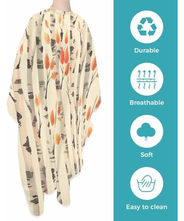 Fall Tree Leaves Barber Cape - Stylish Watercolor Autumn Hair Cutting Cape for All Ages | Adjustable Neckline 55x63 Inch Ideal Salon Accessory - Buy Online on GoSupps.com