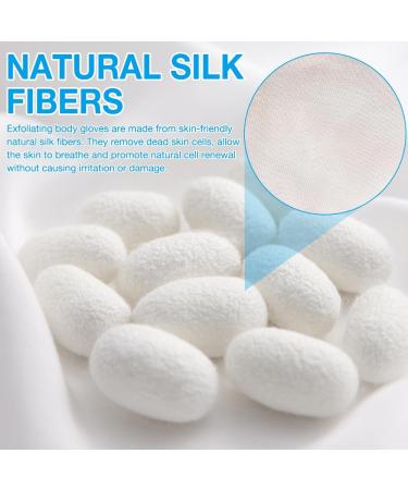 100% Silk Peeling Body Glove - Exfoliating Shower Gloves for All Skin Types | 2 Pieces Massage & Cleanse - Buy Online on GoSupps.com