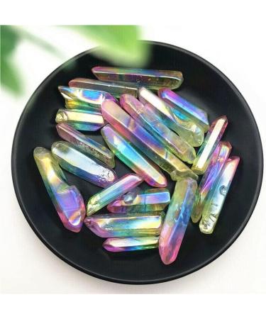 30-60mm Red Green Yellow Titanium Aura Lemurian Crystal Wand Point Crystal Natural Stones and Crystals Stone Mineral Specimen - Buy Online on GoSupps.com