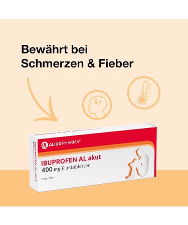 ALIUD PHARMA Ibuprofen AL Acute 400 mg - 50 Film-Coated Tablets for Mild to Moderate Pain & Fever | Fast International Shipping - Buy Online on GoSupps.com