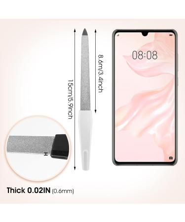 Lusofie 6Pcs Professional Diamond Nail File Double Sided Nail Files Metal Nail File with Non-Slip Handle Manicure Tool Accessories for Home Salon - Buy Online on GoSupps.com