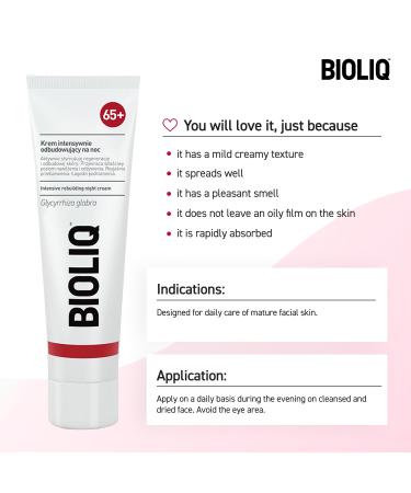 65+ Intensive Rebuilding Night Cream | Hyaluronic Acid Vitamin A & Licorice Extract for Hydration & Skin Regeneration | Soothes Redness & Discoloration - 50ml - Buy Online on GoSupps.com