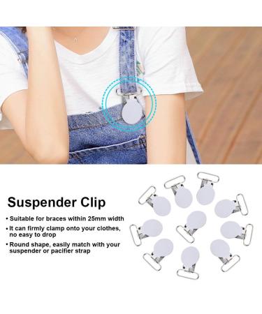 Aestm 10 Pack Pacifier Clips - Round Suspender Clip Holders for DIY Leather Crafts (White) | International Shipping Available - Buy Online on GoSupps.com