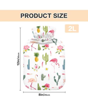 Shop Tropical Flamingo Cactus Hot Water Bottles - 2L Pain Relief & Cozy Comfort | International Shipping Available - Buy Online on GoSupps.com