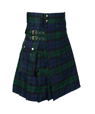 Scottish kilt pants Scottish kilt men checkered skirts modern fashion Scottish culottes rock dress individuality vintage casual karo rock with bags men split rock green m