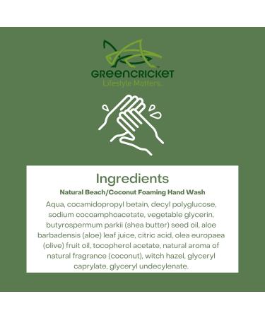 Buy THE GREEN CRICKET Beach Coconut Foam Hand Wash 300 ML - Nourishing & Refreshing | International Shipping Available - Buy Online on GoSupps.com