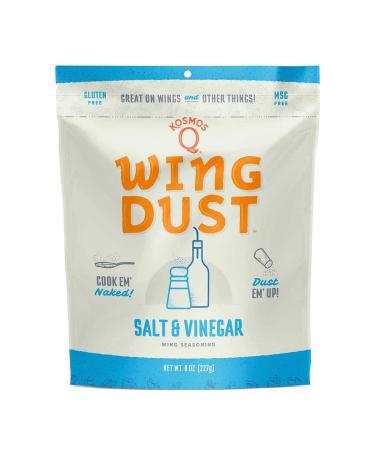Kosmos Q Salt & Vinegar Wing Dust - 8 Oz Bag for Wings Popcorn & More - Dry BBQ Wings Rub with Savory Salt & Tangy Vinegar for Mouth-Watering Flavor (Salt & Vinegar)