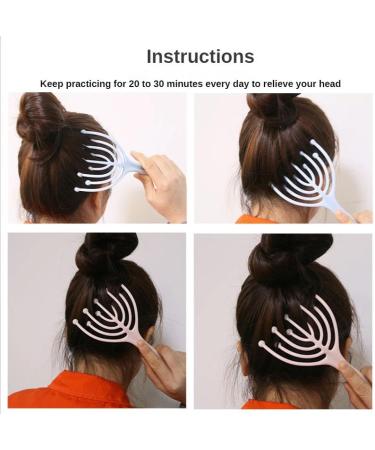 Head Massage Claw with Iron Balls | Manual Scalp Massager for Hair Growth Stress Relief & Relaxation - Blue | Ideal for Pets - Buy Online on GoSupps.com