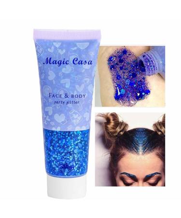 Hair Gel | Body Gel Face Gel for Body and Face | Hair Nail Body Gel Sparkling Body Gel for Women Shakven Blue 1#