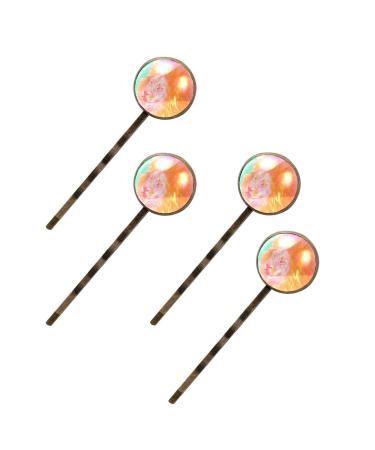 Handmade Lion Pattern Hair Accessories Set in Mint Green - 4PCS Bobby Pins & Barrettes for Women and Girls - Buy Online on GoSupps.com