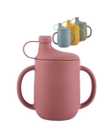 Silicone sippy cup for baby | 6months+ | 8oz | safe & sustainable (Pink)