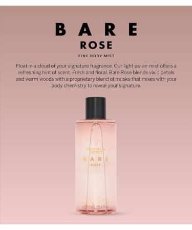 Victoria's Secret Bare Rose Fragrance Mist Notes of Pear Skin Rosa Centifolia & Sheer Woods Body Spray for Women (8.4 oz) - Buy Online on GoSupps.com