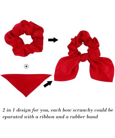 ACO-UINT 12 Pack Red Bunny Ear Satin Scrunchies for Thick Hair - Hair Accessories for Girls - Buy Online on GoSupps.com