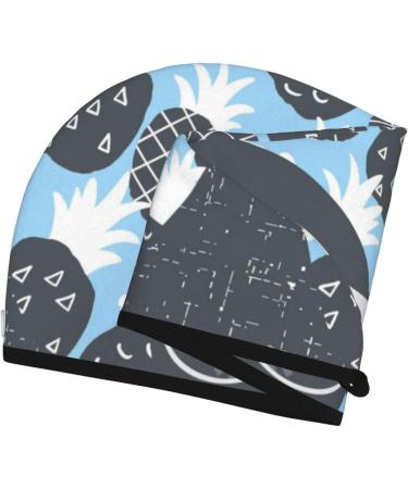 Black Head Woman Pineapple Hair Microfiber Towel - Super Absorbent Quick Dry Wrap for Long Curly & Thick Hair - Buy Online on GoSupps.com