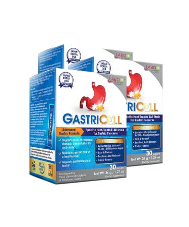 GASTRICELL - Eliminate H. Pylori, Relieve Acid Reflux and Heartburn, Regulate Gastric Acid - Targets The Root Cause of Recurring Gastric Problems, Natural Defence Against Gastric Distress -30s x3