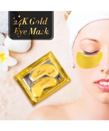  CJXHJY Pack of 20 pairs of 24K gold-infused under-eye masks - Collagen gel masks - Unisex - With patches for puffy eyes dark circles bags and wrinkles - Buy Online on GoSupps.com