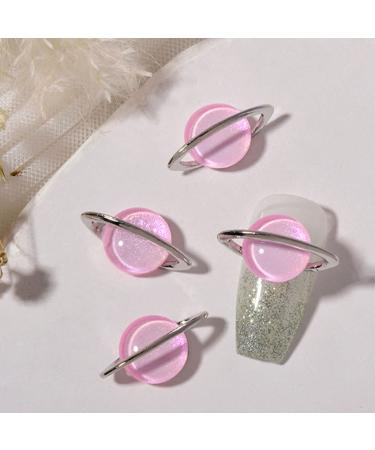 FEIlei Planet Nail Art Rhinestones 3D Nail Charms with Saturns Shape Nails Jewelry