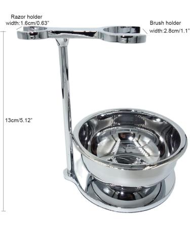 NSNT Exquisit Men's Shaving Brush Set - Unique 13cm Silver Design with Heavy Holder and Soap Cup - Perfect Gift for Friends & Husbands - Buy Online on GoSupps.com