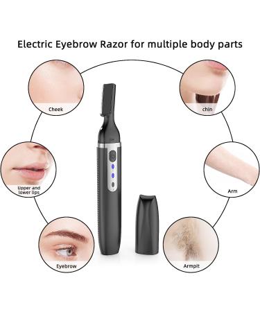 Rechargeable Women's Facial Hair Remover & Eyebrow Trimmer - Electric Shaver for Peach Fuzz, Chin, Cheek, Upper Lip (Black) - Buy Online on GoSupps.com