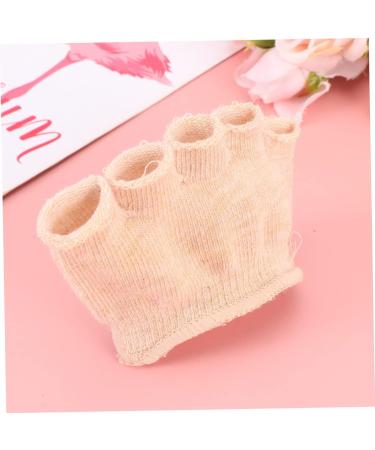BUIFULSIC Heel Cushion Socks - 4 Pairs Low-Cut Forefoot Cushions for Women & Men - Comfortable Cotton Toe Covering - Perfect Fish Mouth Design - Khaki Color 10x7cm - Buy Online on GoSupps.com