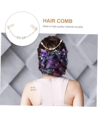 DOITOOL 1pc Hair Comb Hair Accessory for Women Bridal Hair Clip Hair Decorative Comb Styling Hair Clips Hair Bun Padding Wedding Headband Pearl Hair Bride Alloy Flowers Hair up - Buy Online on GoSupps.com