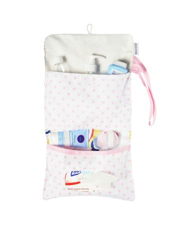 FlyIdeas Nappy Pouch - Baby Changing Dry Wet Bag for Diapers Nappies & Wipes | Easy Carry with One-hand or Hang On-the-Go Pouch for Buggy/Pram Rainbow Unicorns