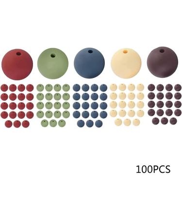 100 Pcs 9mm Round Silicone Beads Set for DIY Necklace Bracelet, Teething & Chewing Beads for Handicraft Jewelry - Buy Online on GoSupps.com