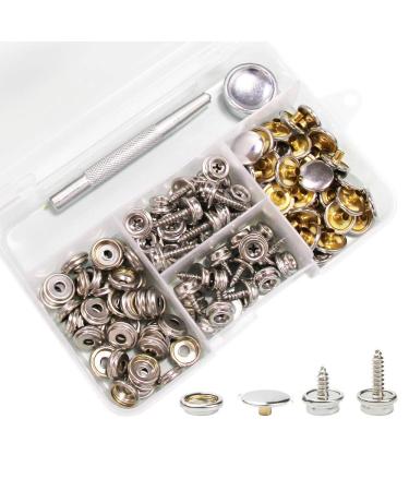 Jeans Buttons Replacement, Instant No Sew Buttons for Pants with Tool,17MM  Metallic 17MM