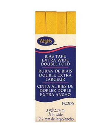 Wrights Double Fold Bias Tape 1/2 X3yd  Yellow
