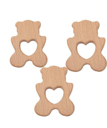 Arakierst 2pcs Wood Polar Bear Teething Accessory - Natural Handmade Nursing Necklace Pendant - Buy Online on GoSupps.com