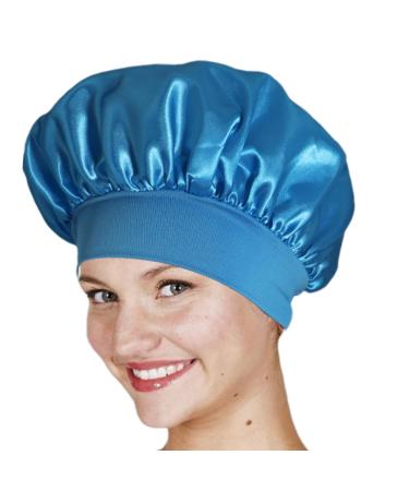 Satin Hair Drying Towel Satin Hair Towel Wrap Luxurious Anti-Frizz Satin Towel Satin Hair Towel for Women Anti-Frizz Satin Towel Protective Hair Turban Wrap for Most Hair Types Darkblue