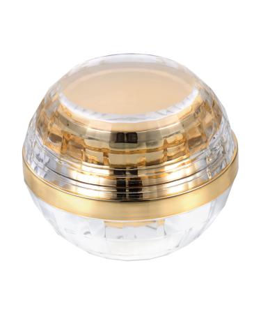 Mikinona Cream Bottle Glass Terrarium with Lid Empty Cream Jars Clear Container Lip Balm Jar Lotion Holder Empty Cosmetic Glass Containers Travel Pp Inner Cosmetic Box Skin Care 7.1X6X6CM Golden