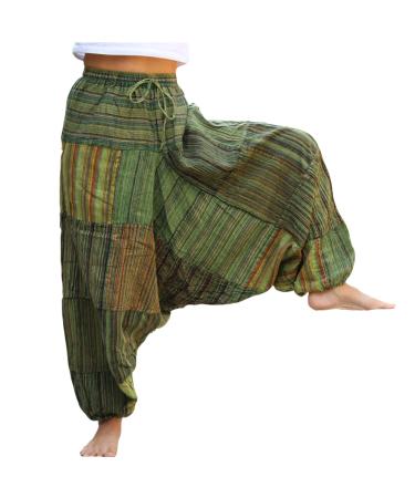PEACH PEBBLE Harem Pants 100% Cotton, Bohemian Yoga Boho Hippie Pants Forest