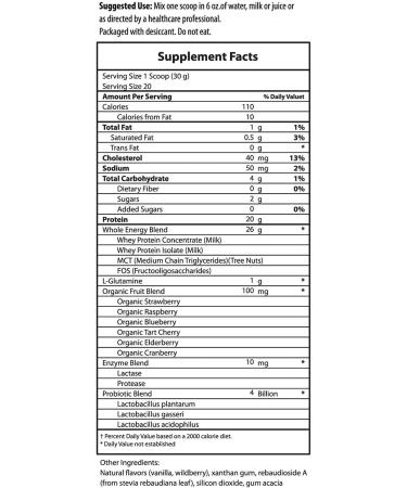 Whey Protein Plus 600g - 20 Servings Probiotics Prebiotics L-Glutamine Keto MCTs No Sugar - Optimal Protein & Antioxidants - Buy Online on GoSupps.com