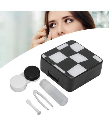 Portable Contact Lens Storage Box - Black & White Mini Case for Easy Travel | Soft Contact Lenses Organizer - Buy Online on GoSupps.com