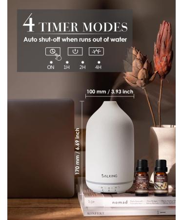 Buy Lalking White Ceramic Aroma Diffuser - BPA-Free Essential Oil Diffuser with Adjustable Fog & Auto Power-Off | Perfect for Home Office Yoga - 150ml - Buy Online on GoSupps.com