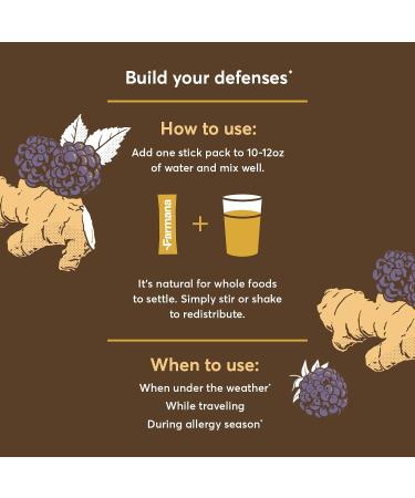 Farmana Immune Support Drink Mix - Immune Support with Mushrooms and Botanicals - Antioxidant-Rich Vitamin D & C Blend - Daily Immune Booster with Organic Ingredients - Spicy BlackBerry Ginger - Buy Online on GoSupps.com
